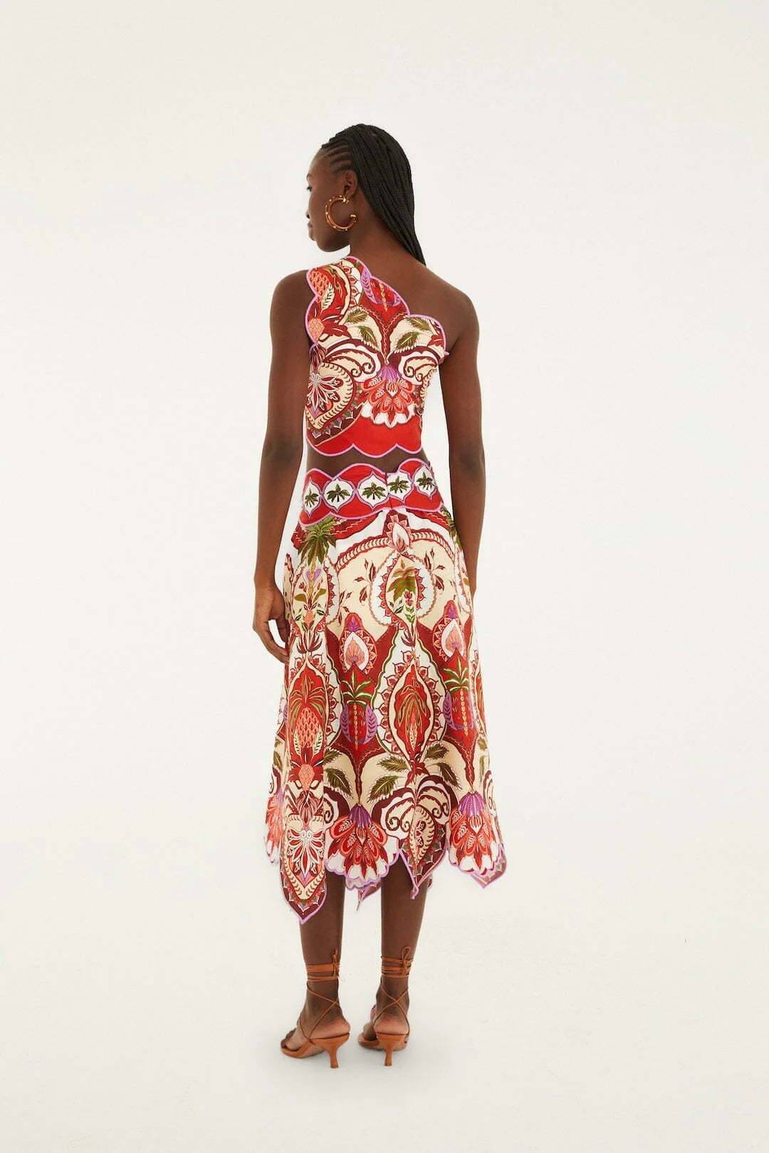 Red Odara Scallops Lenzing™ Ecovero™ Euroflax™ Midi Skirt