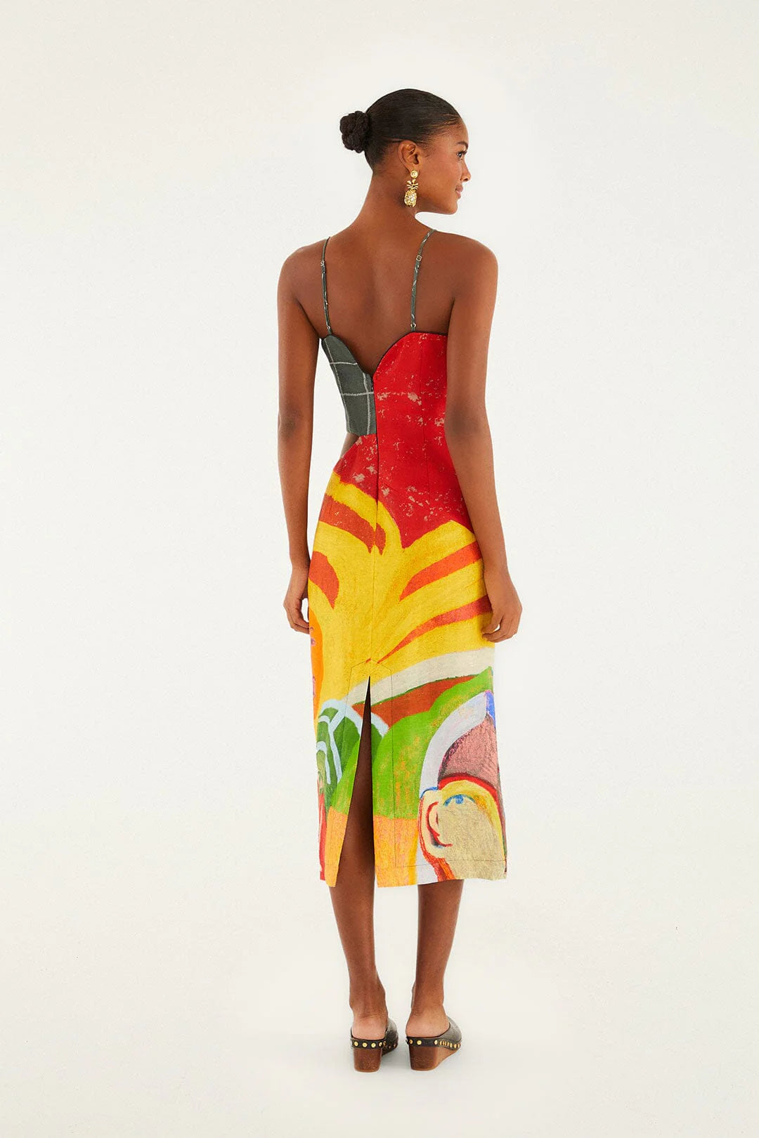 A Popular Cafe Sleeveless  Euroflax™ Premium Linen Midi Dress