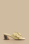 Banana Yellow Daisy Heeled Mule