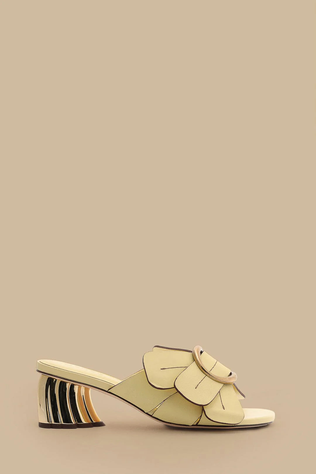 Banana Yellow Daisy Heeled Mule