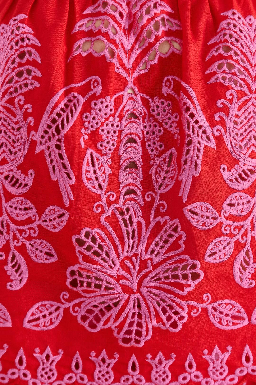 Red Palm Tree Richelieu Blouse