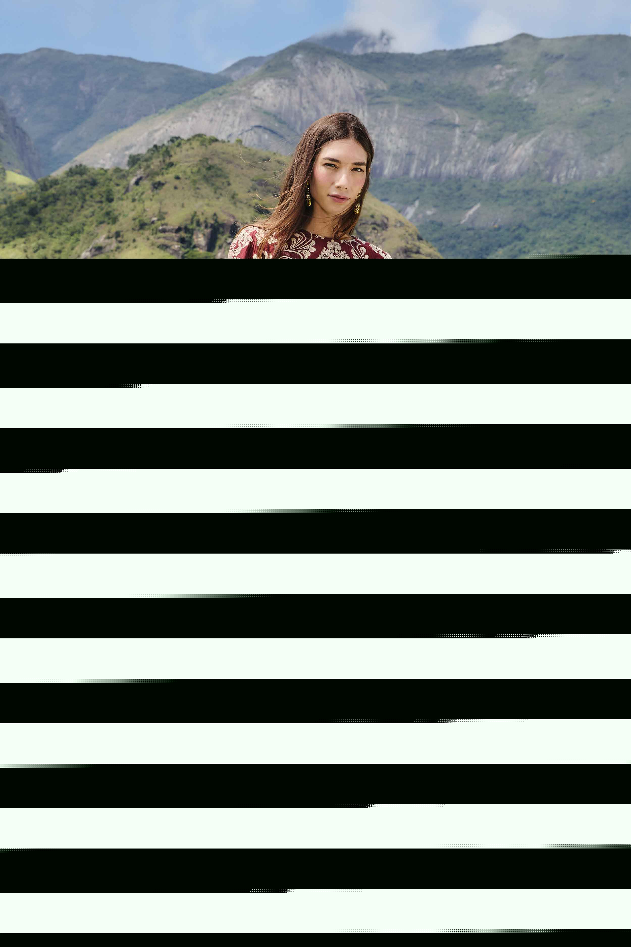 Bicolor Jacquard Waves Long Sleeve Top