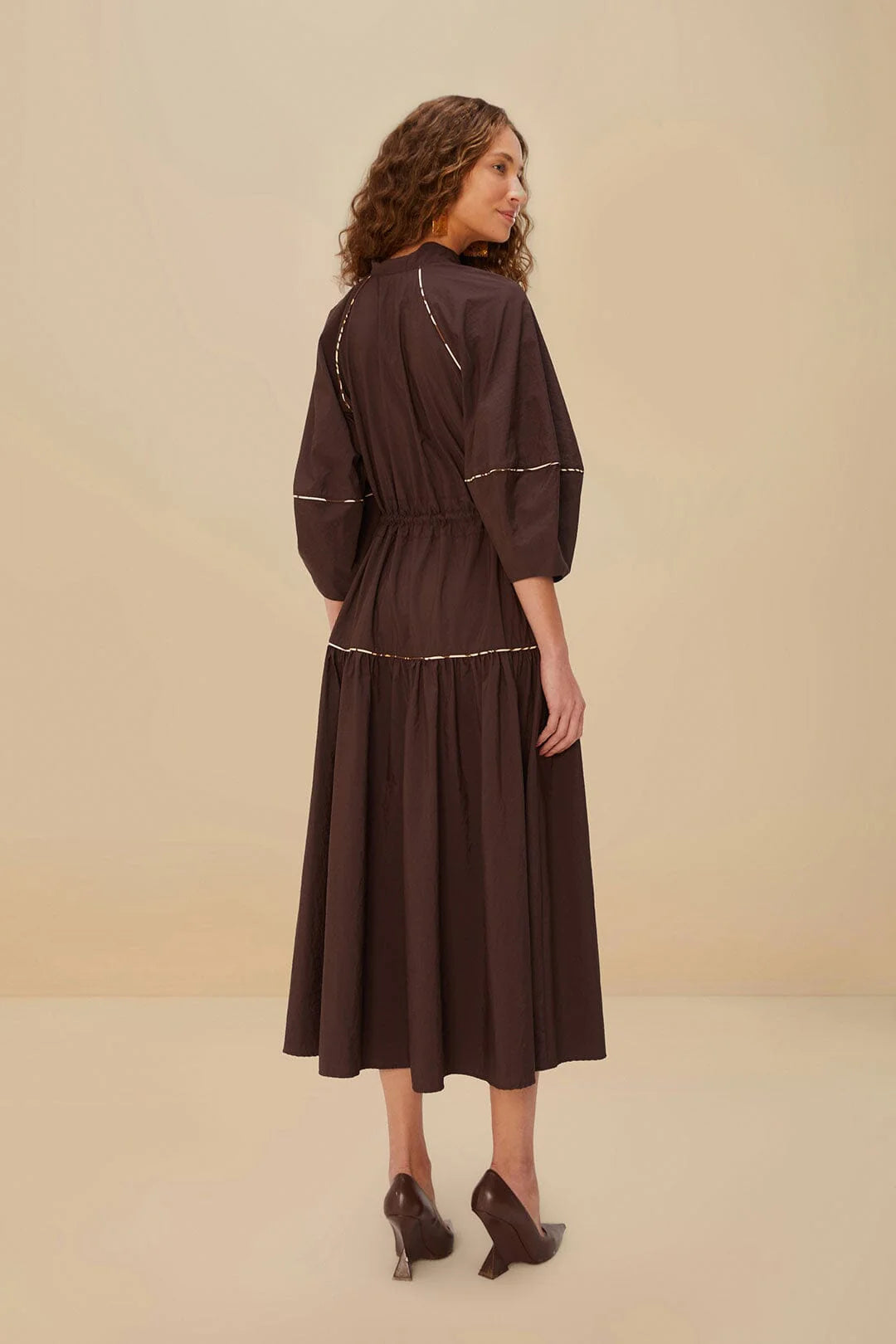 Brown Chemise Midi Dress