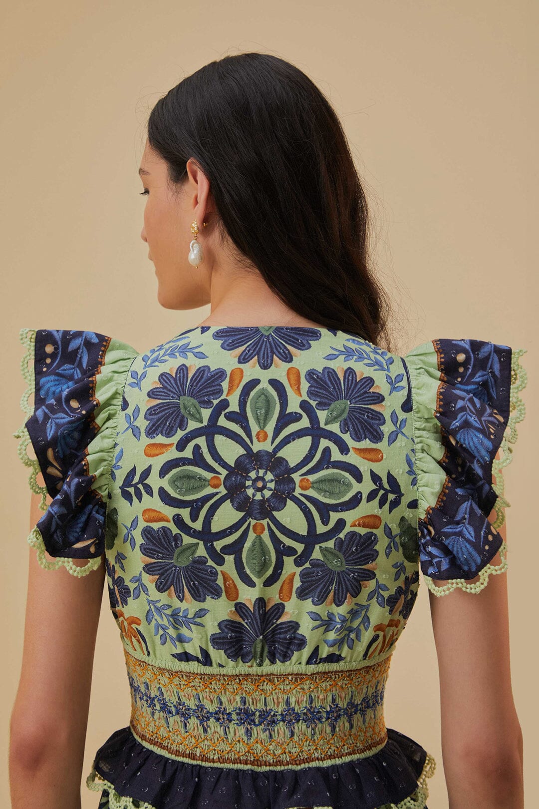 Green Ocean Tapestry Maxi Dress