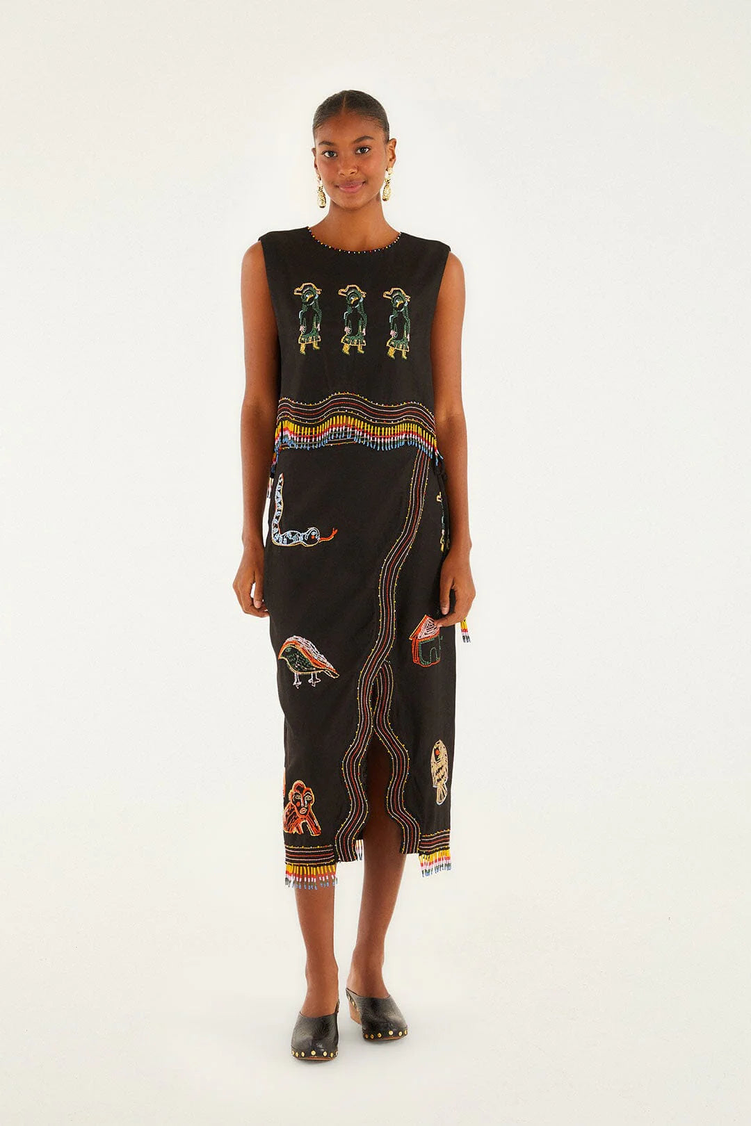 Ana Leovy Farm Rio Figures Lenzing™ Ecovero™ Euroflax™ Wrap Midi Skirt
