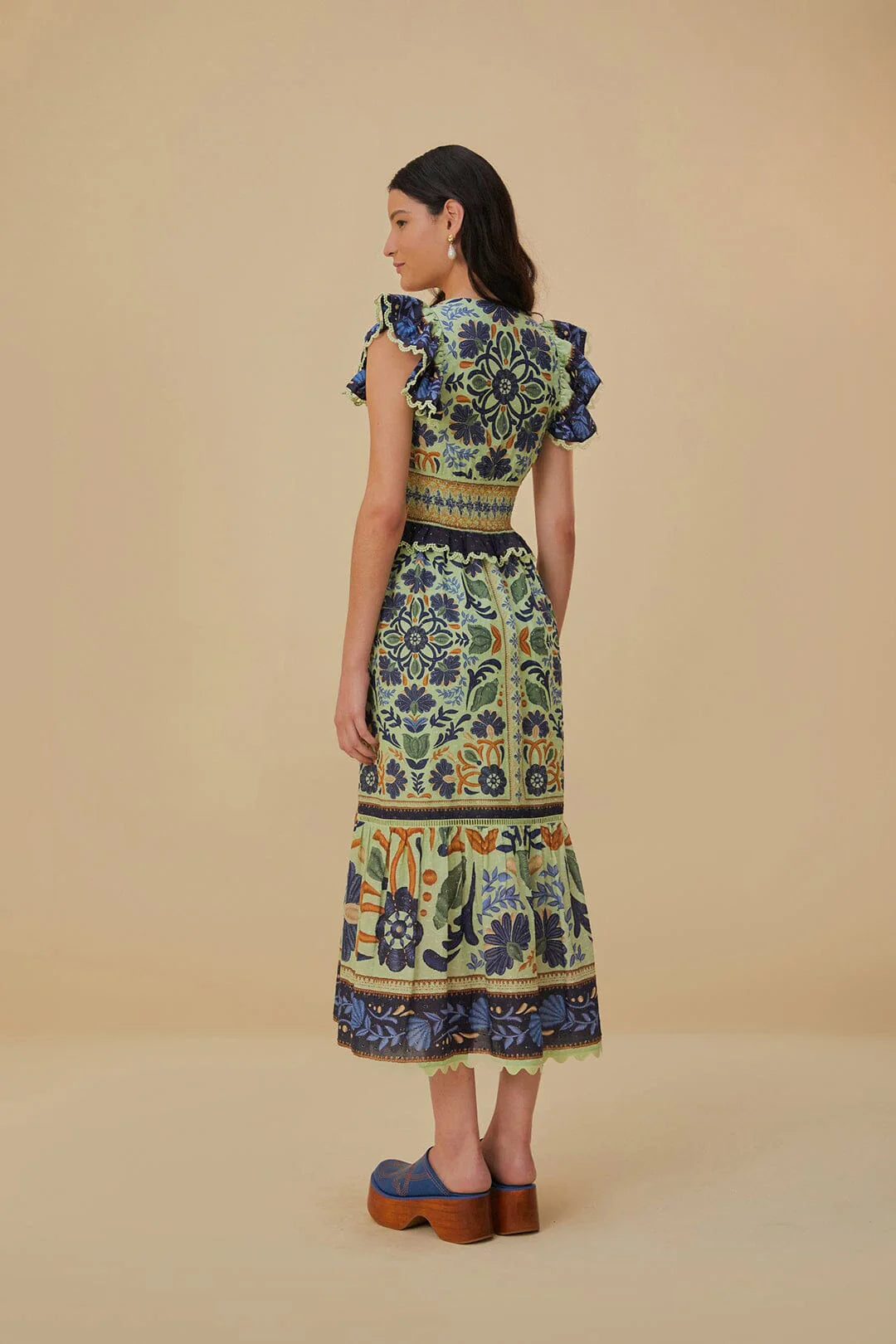 Green Ocean Tapestry Maxi Dress