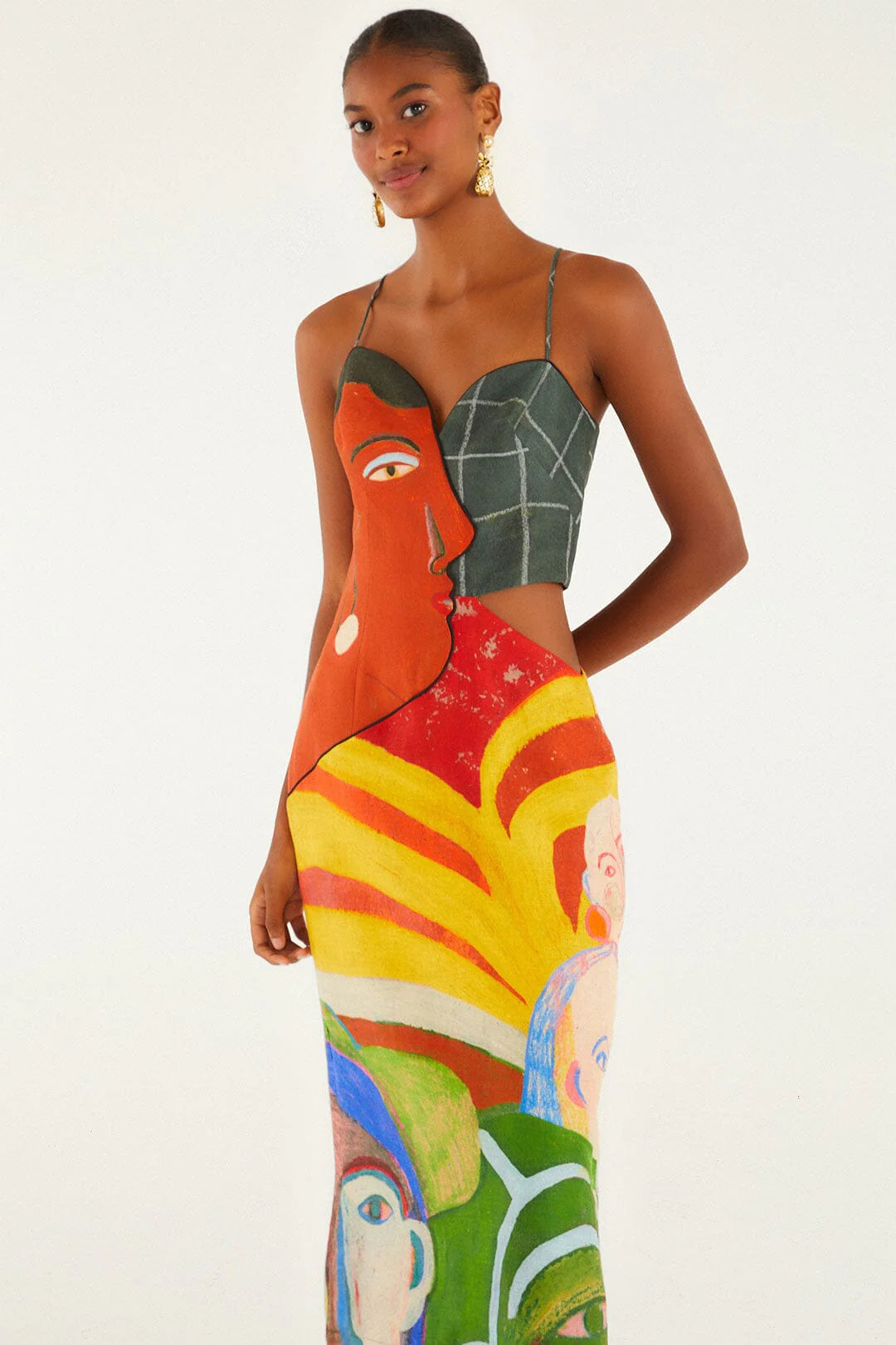 A Popular Cafe Sleeveless  Euroflax™ Premium Linen Midi Dress