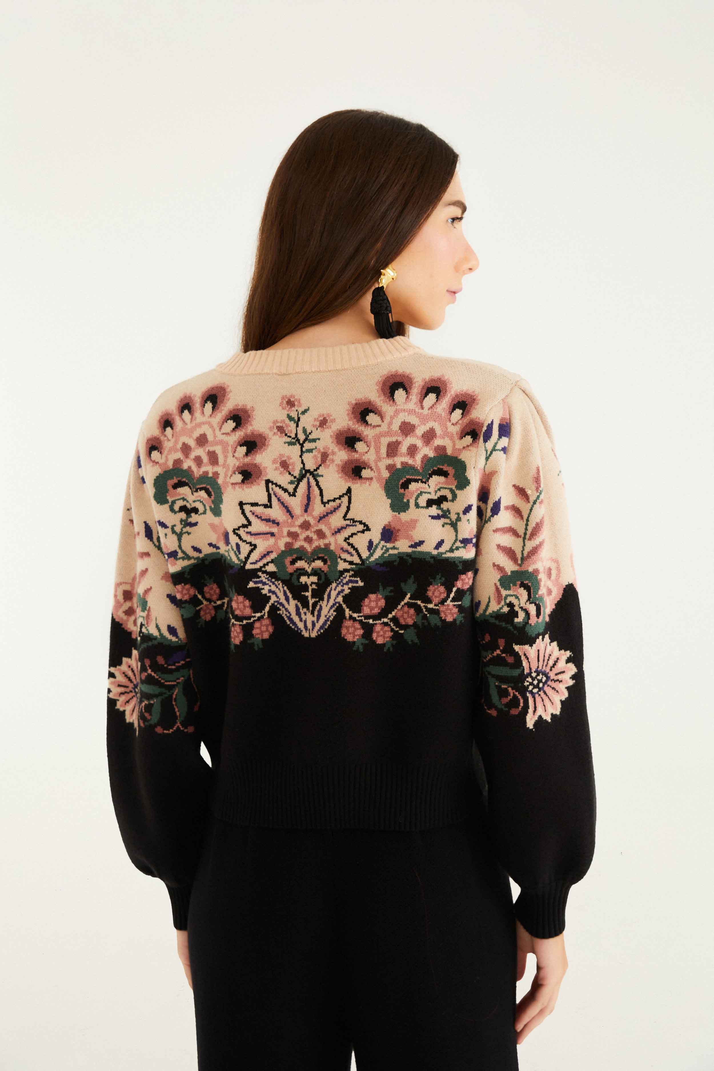 Belle Garden Mixed Knit Cardigan