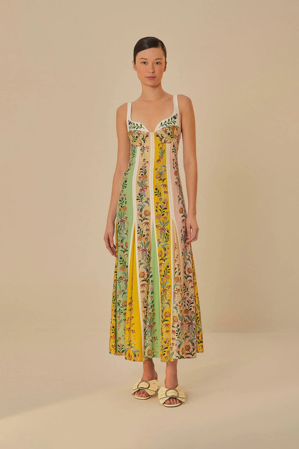 Banana Yellow Daisy Heeled Mule